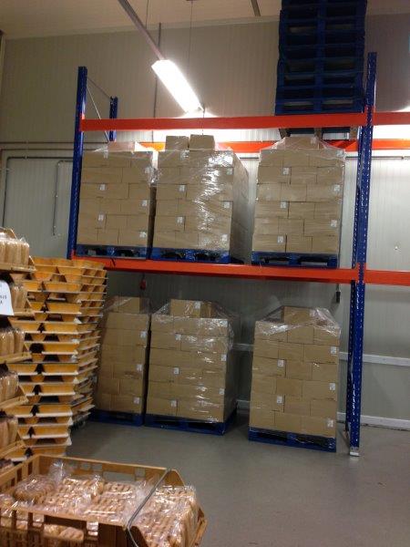 Zware Palletstellingen in een magazijn met pallets erin bakkerij